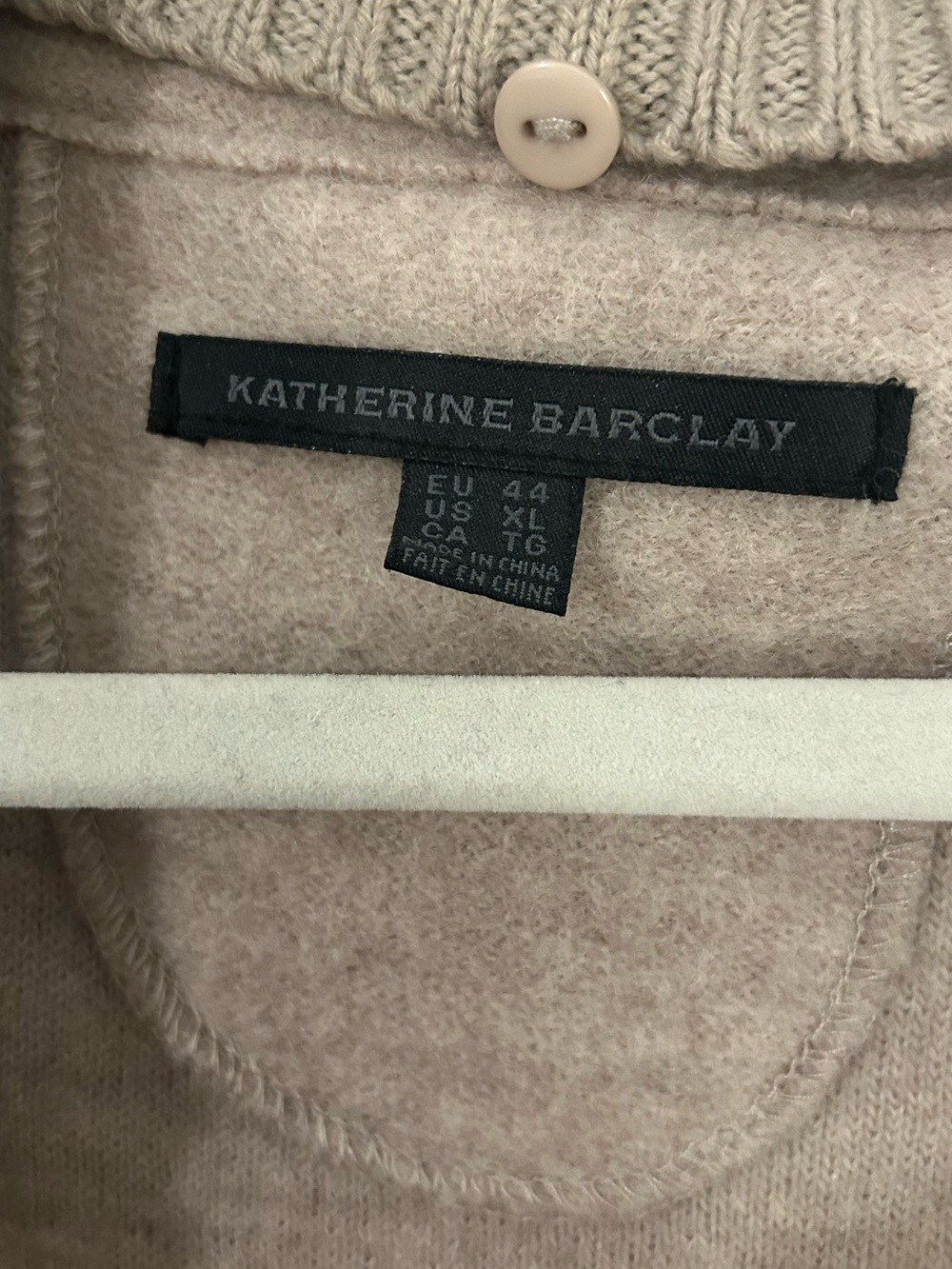 Beige Hooded Knit Coat with Faux Fur Trim - Picture 4 of 5